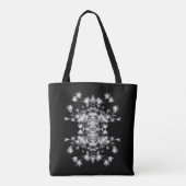 Abstract Floral Graphic Pattern Black en White Tote Bag (Achterkant)