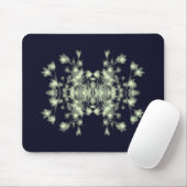 Abstract Floral Graphic Pattern Blue en Green Muismat (Met muis)