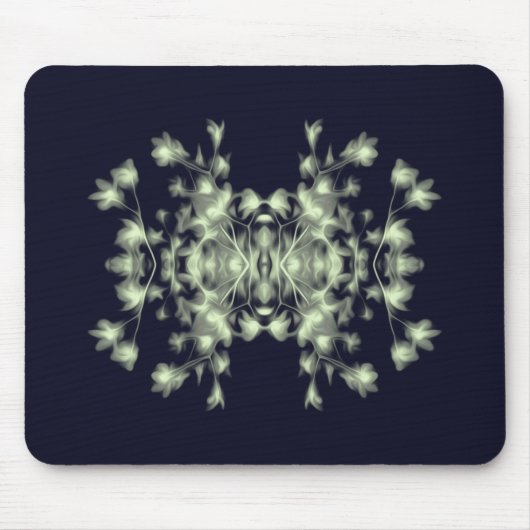 Abstract Floral Graphic Pattern Blue en Green Muismat (Voorkant)