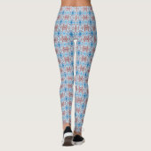 Abstract Floral Graphic Pattern Blue en Red Leggings (Achterkant)