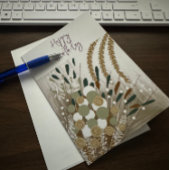 Abstract Floral Happy Birthday Wenskaart Bedankkaart