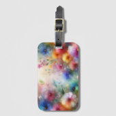 Abstract Floral in Watercolor Style Bagagelabel (Voorkant (verticaal))