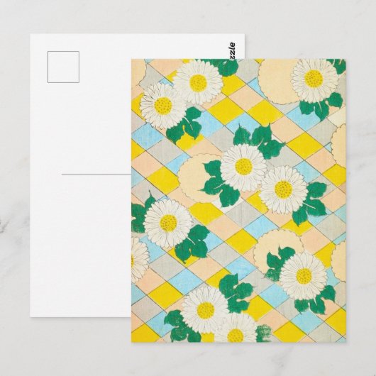 Abstract Floral Japans Design Briefkaart (Voorkant / Achterkant)