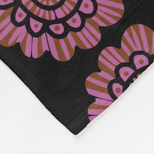 Abstract Floral Mandala Pattern Design Fleece Deken (Hoek)