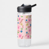 Abstract Floral Mandala Pattern Design red  Waterfles (Links)