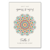 Abstract Floral Mandala Wedding Place Card Kaart (Voorkant)