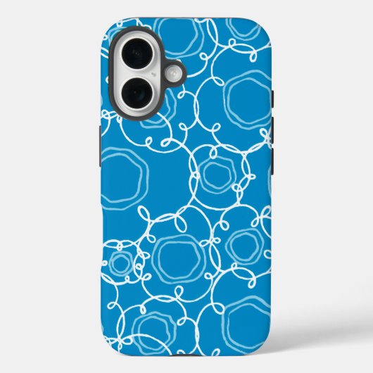 Abstract Floral Matrix (Blue) Fine Art Case-Mate iPhone Case (Achterkant)