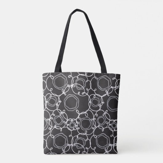Abstract Floral Matrix (Charcoal) Fine Art Tote Bag (Achterkant)
