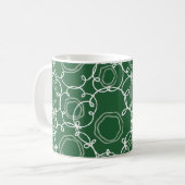Abstract Floral Matrix (Dark Green) Fine Art Koffiemok (Voorkant links)