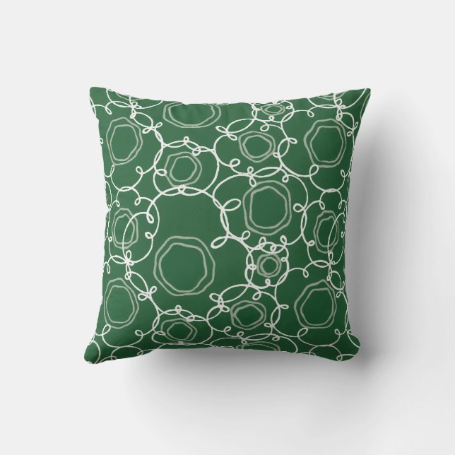 Abstract Floral Matrix (Dark Green) Fine Art Kussen (Achterkant)