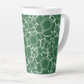 Abstract Floral Matrix (Dark Green) Fine Art Latte Mok (Rechterhoek)