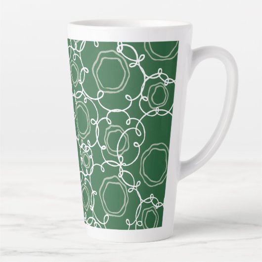 Abstract Floral Matrix (Dark Green) Fine Art Latte Mok (Rechts)