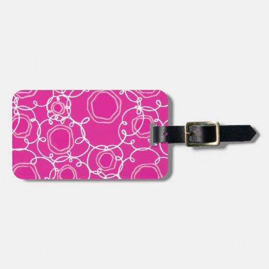 Abstract Floral Matrix (Hot Pink) Fine Art Bagagelabel (Voorkant horizontaal)