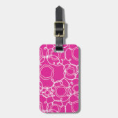 Abstract Floral Matrix (Hot Pink) Fine Art Bagagelabel (Voorkant verticaal)