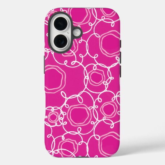 Abstract Floral Matrix (Hot Pink) Fine Art Case-Mate iPhone Case (Achterkant)