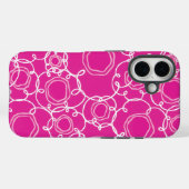 Abstract Floral Matrix (Hot Pink) Fine Art Case-Mate iPhone Case (Achterkant (horizontaal))