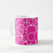 Abstract Floral Matrix (Hot Pink) Fine Art Koffiemok (Voorkant links)