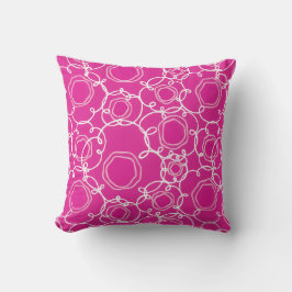 Abstract Floral Matrix (Hot Pink) Fine Art Kussen