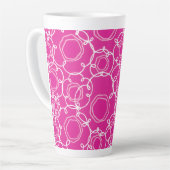 Abstract Floral Matrix (Hot Pink) Fine Art Latte Mok (Linkerhoek)