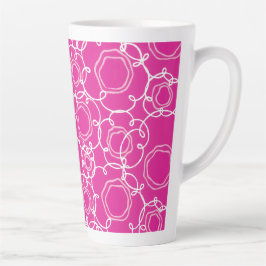 Abstract Floral Matrix (Hot Pink) Fine Art Latte Mok
