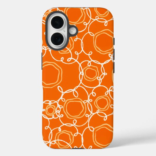 Abstract Floral Matrix (Orange) Fine Art Case-Mate iPhone Case (Achterkant)