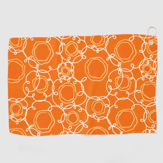 Abstract Floral Matrix (Orange) Fine Art Golfhanddoek (Horizontaal)