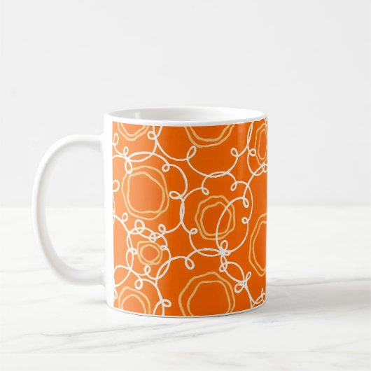 Abstract Floral Matrix (Orange) Fine Art Koffiemok (Links)