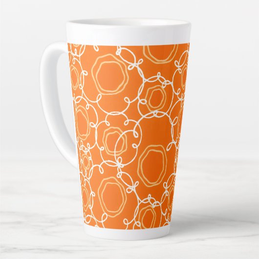 Abstract Floral Matrix (Orange) Fine Art Latte Mok (Linkerhoek)