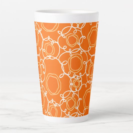 Abstract Floral Matrix (Orange) Fine Art Latte Mok (Voorkant)