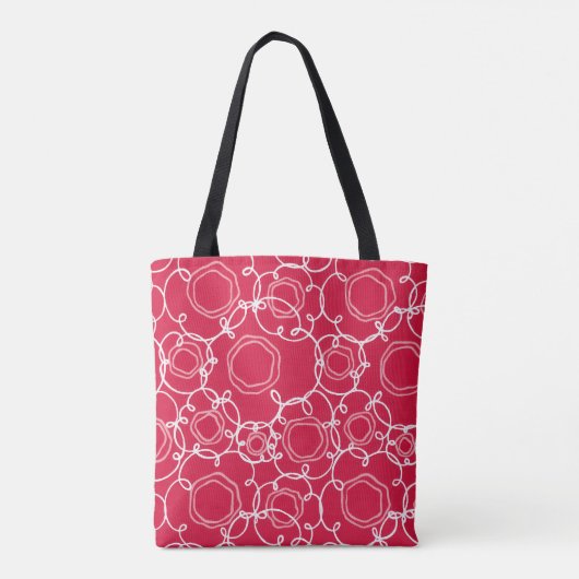Abstract Floral Matrix (Red) Fine Art Tote Bag (Achterkant)