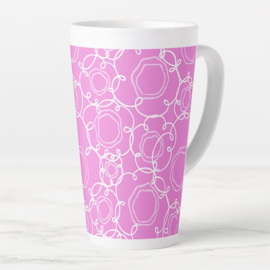Abstract Floral Matrix (Soft Pink) Fine Art Latte Mok (Rechterhoek)