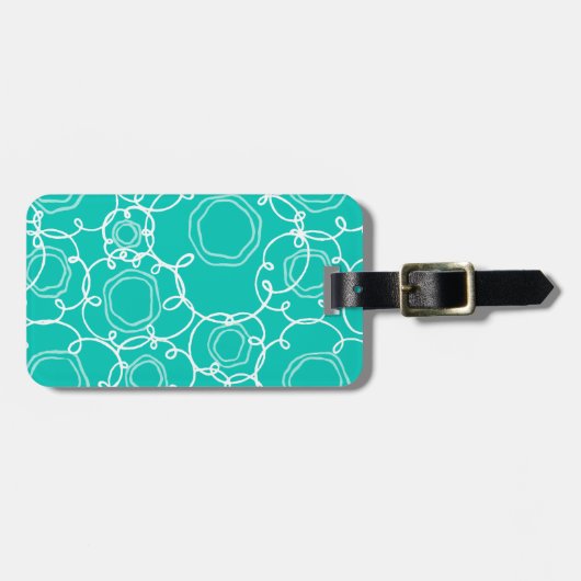 Abstract Floral Matrix (Teal) Fine Art Bagagelabel (Voorkant horizontaal)