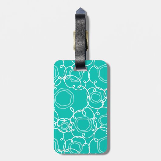 Abstract Floral Matrix (Teal) Fine Art Bagagelabel (Achterkant verticaal)