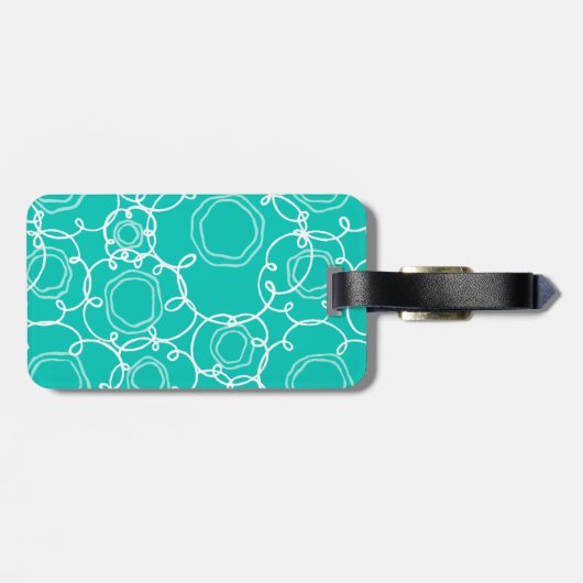 Abstract Floral Matrix (Teal) Fine Art Bagagelabel (Achterkant horizontaal)