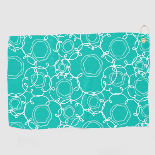 Abstract Floral Matrix (Teal) Fine Art Golfhanddoek (Horizontaal)