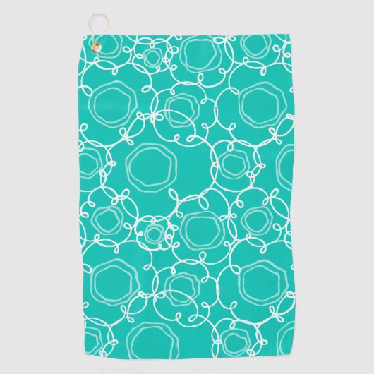 Abstract Floral Matrix (Teal) Fine Art Golfhanddoek (Voorkant)