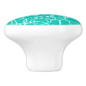 Abstract Floral Matrix (Teal) Fine Art Keramische Knop (Zijkant)
