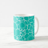 Abstract Floral Matrix (Teal) Fine Art Koffiemok (Voorkant rechts)