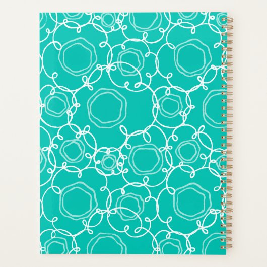 Abstract Floral Matrix (Teal) Fine Art Planner (Achterkant)