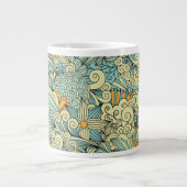 Abstract Floral Monogrammed Grote Koffiekop (Voorkant)