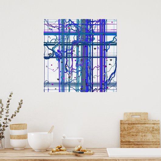 Abstract Floral Murals Geometric Pattern Design  Poster (Keuken)