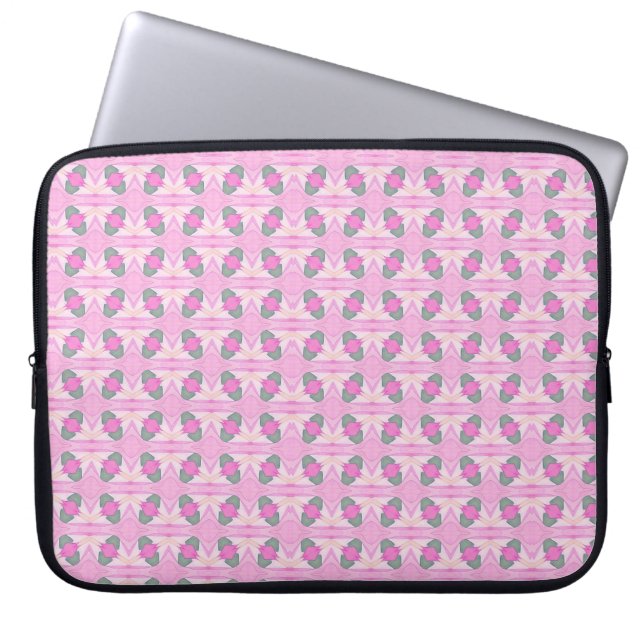 Abstract Floral pastel design laptop sleeve (Voorkant)