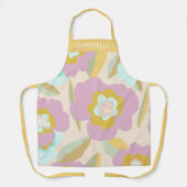 Abstract Floral Pastel Lila Patroon op maat Schort (Voorkant)