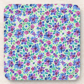 Abstract Floral Patroon - Hard plastic Onderzetter (Voorkant)