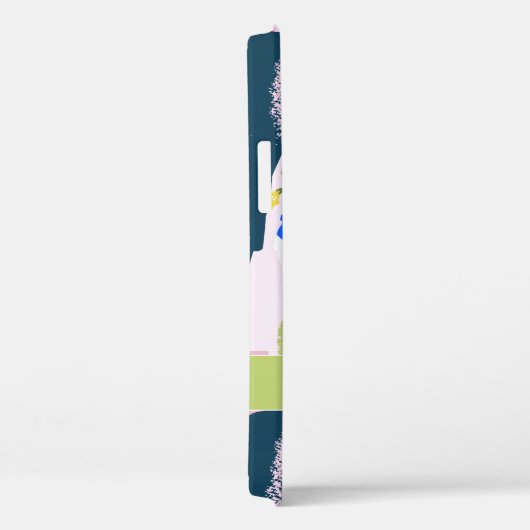  Abstract Floral Pattern Blue Green Oranje Case-Mate iPhone Case (Achterkant / Rechts)