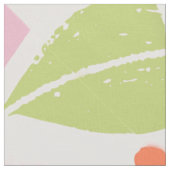 Abstract Floral Pattern Blue Green Oranje Stof (Close Up)