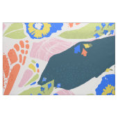 Abstract Floral Pattern Blue Green Oranje Stof (Fat Quarter)