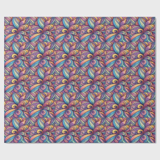 Abstract Floral pattern Cadeaupapier (Vlak)