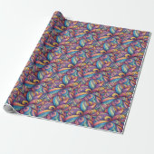 Abstract Floral pattern Cadeaupapier (Uitgerold)