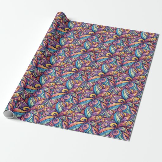 Abstract Floral pattern Cadeaupapier (Uitgerold)